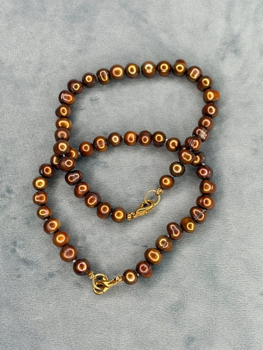 Chocolate brown freshwater pearl bracelets (set of 2)